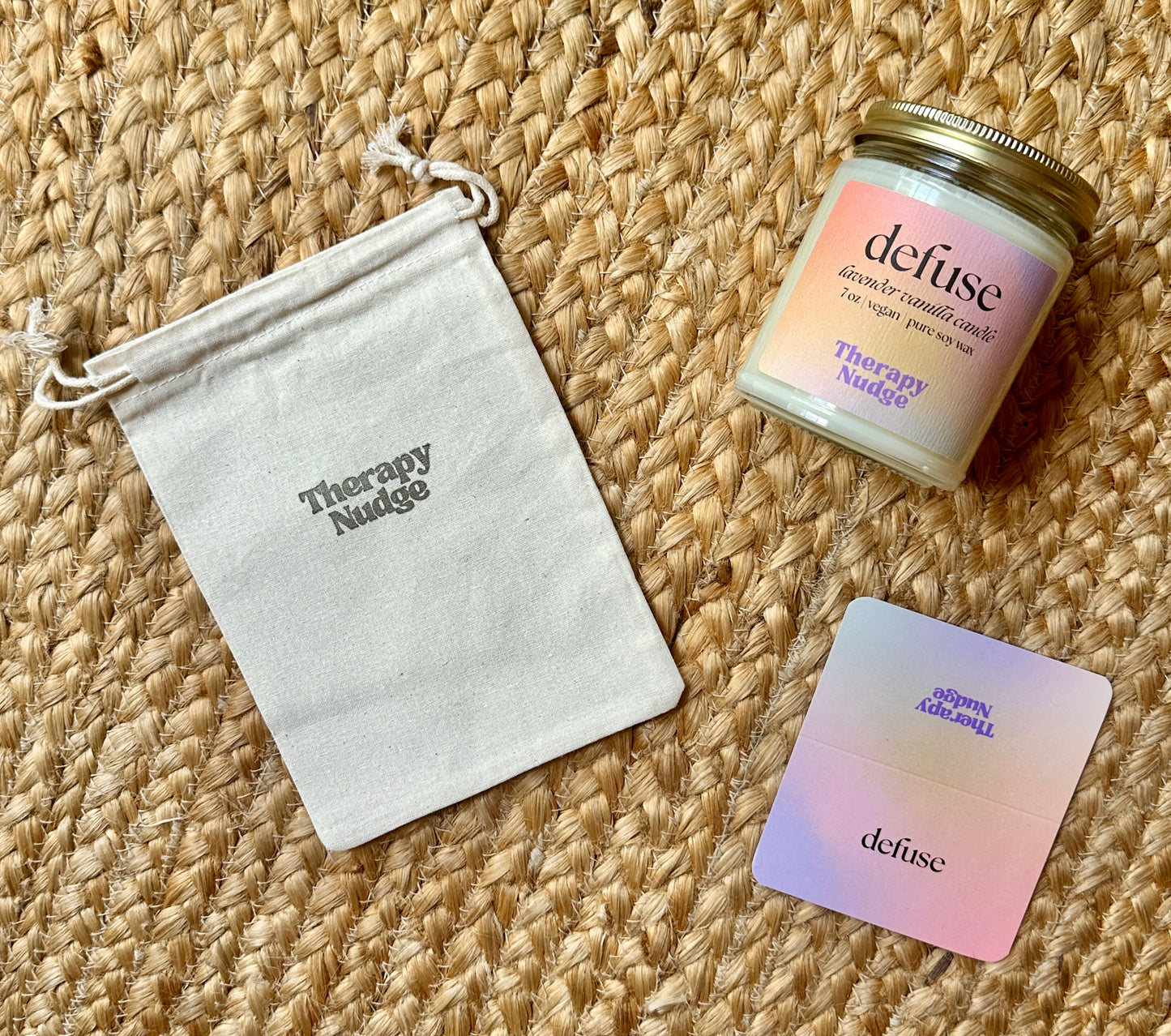 defuse candle & pocket guide