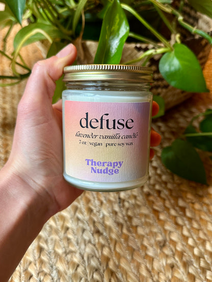 defuse candle & pocket guide