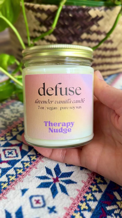 defuse candle & pocket guide